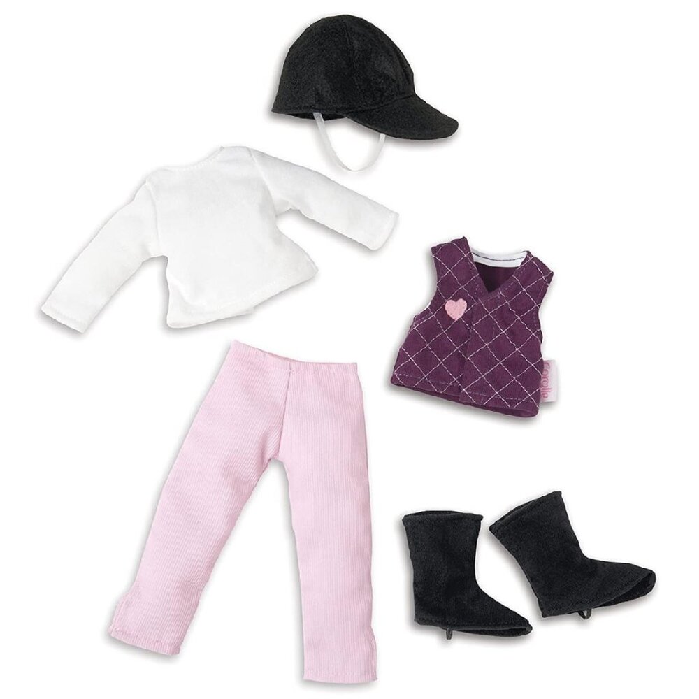New in Box-Corolle Outfit for Doll 12"- Les Chéries Equestrian Set (Horse-Rider)